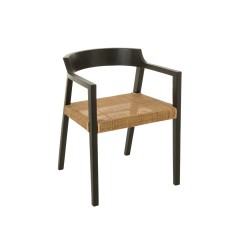 ARMCHAIR MM TEAKWOOD BLACK 71    - CHAIRS, STOOLS